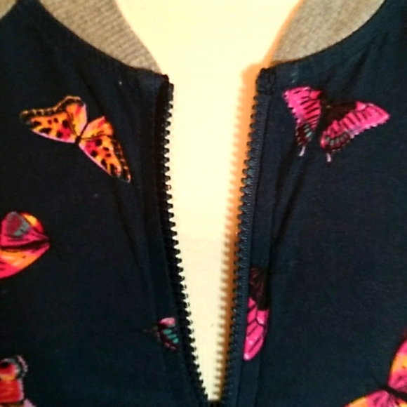 Wonder Nation Girls XL Butterfly  Zipper Sweater - Picture 8 of 13